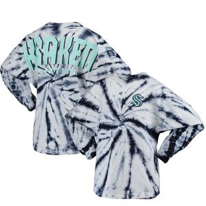 Seattle Kraken Women's Spiral Tie-Dye Spirit Jersey - Deep Sea Blue Small